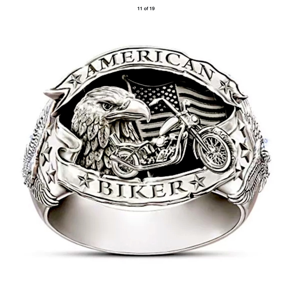 New Biker USA 925 Silver Men’s  Ring
